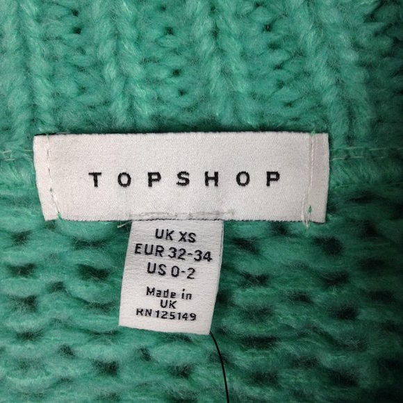 TOPSHOP Turquoise Shell Knit Crewneck  Sweater - Picture 8 of 9